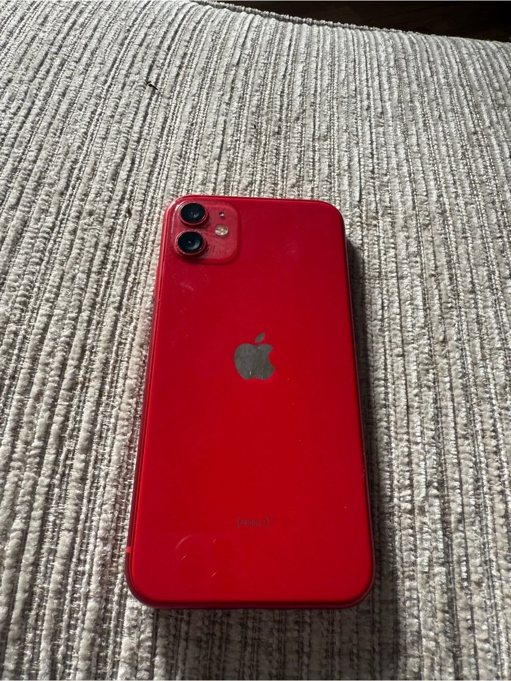 Apple Red iPhone with Black Display